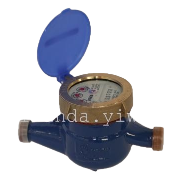 The main body of the blue water meter is made of metal, which is a waterproof and rust-proof household mechanical water meter accessory Item Picture