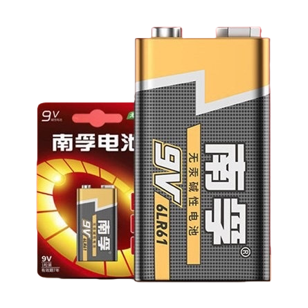 The Nanfu 9V alkaline battery is suitable for devices such as smoke alarm remote controls Item Picture