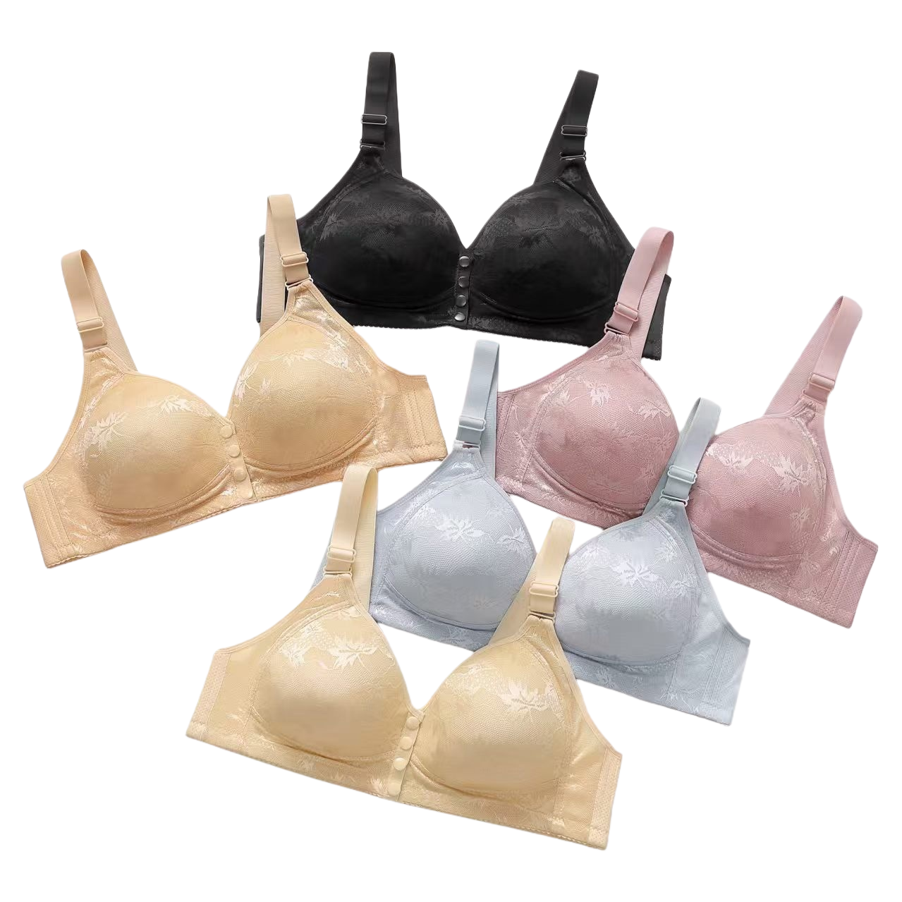 This is a basic women's underwear and bra that is comfortable and free of underwire, with a converging and adjustable design Item Picture