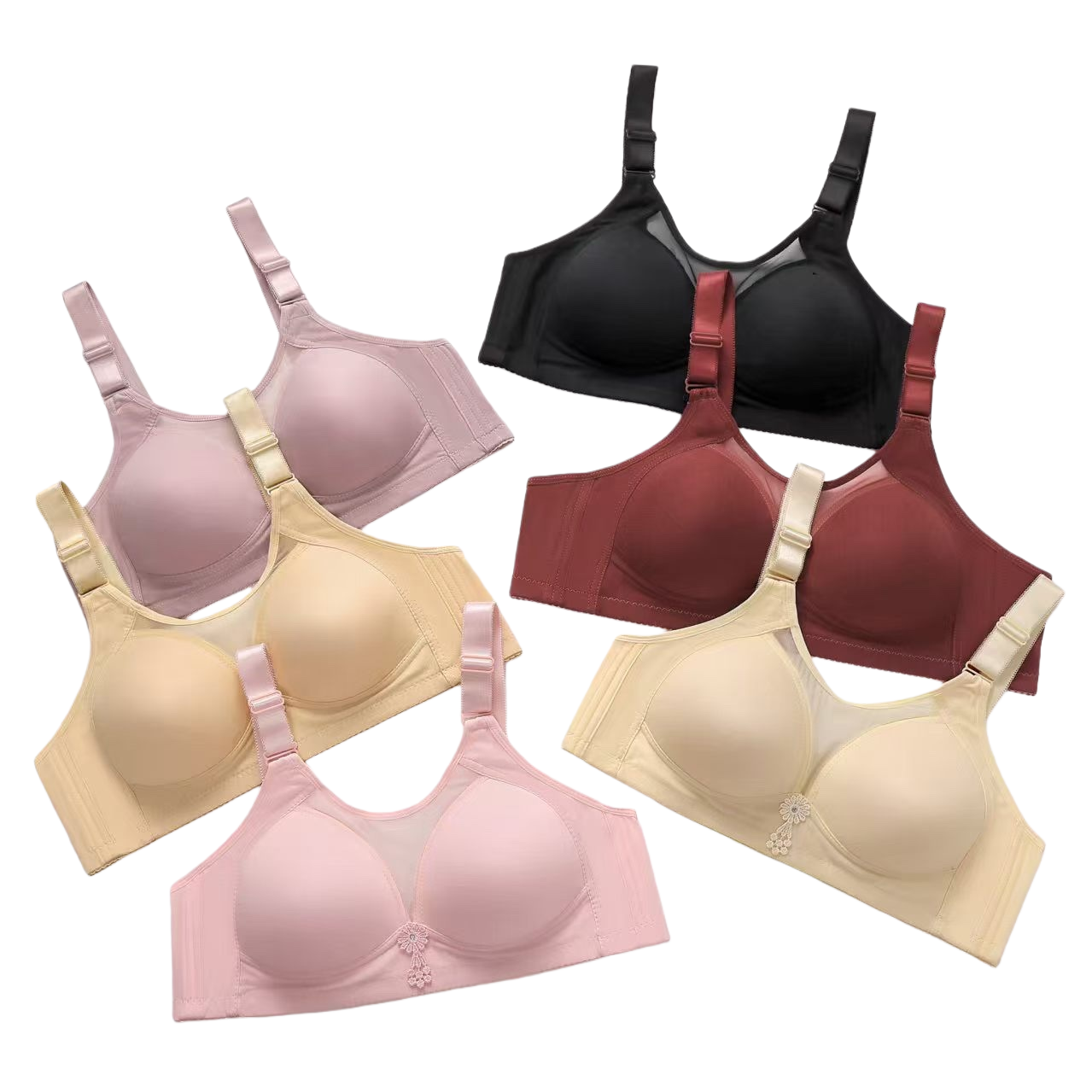 Multi-color, frameless bra: comfortable, breathable, and adjustable women's underwear Item Picture