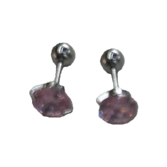 Pink gemstone stud earrings, fashionable and light luxury zircon earrings, versatile stud earrings for ladies Item Picture