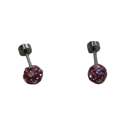 Pink gemstone stud earrings are fashionable, simple and versatile women's earrings Item Picture