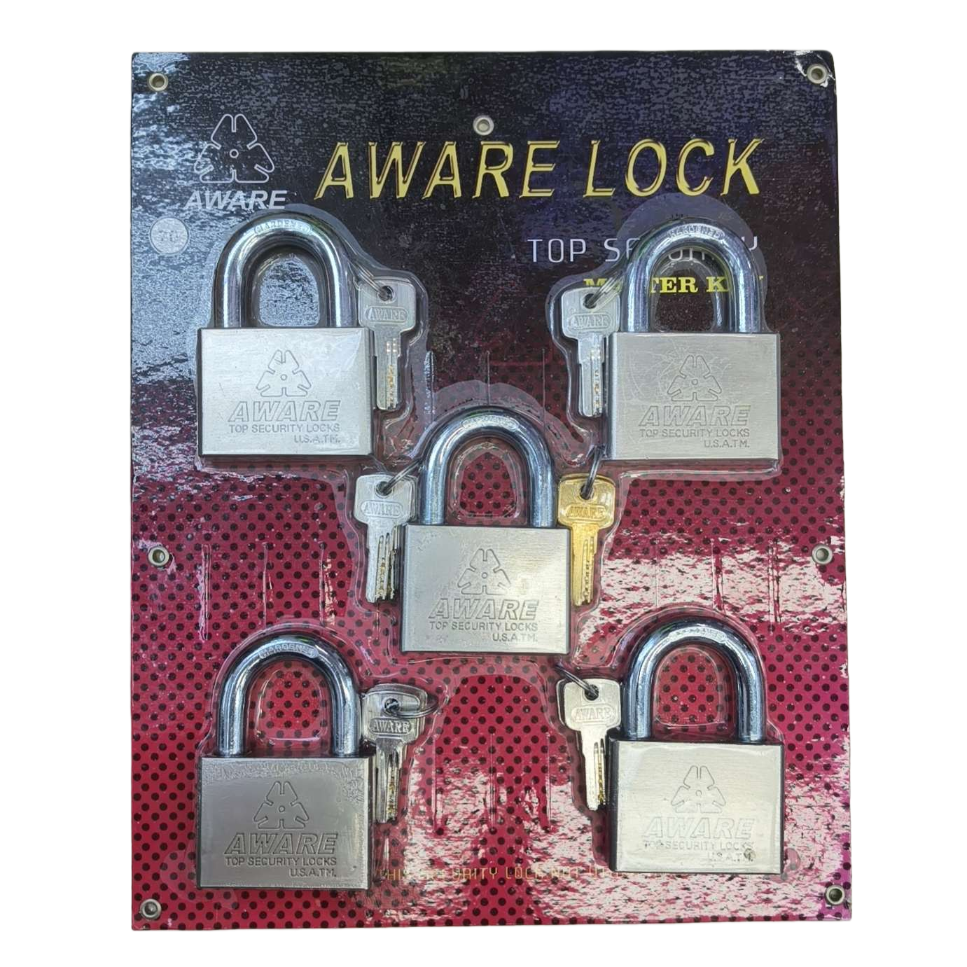 AWARE LOCK Metal Padlock Display Board Brand padlock storage display stand Item Picture