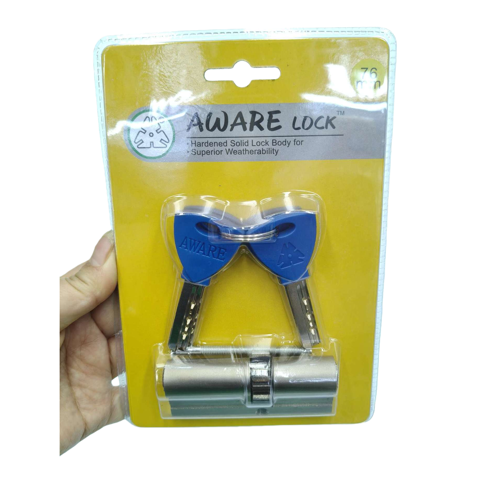 AWARE LOCK Lock core and key set Copper anti-drill and anti-saw household and office door lock Item Picture