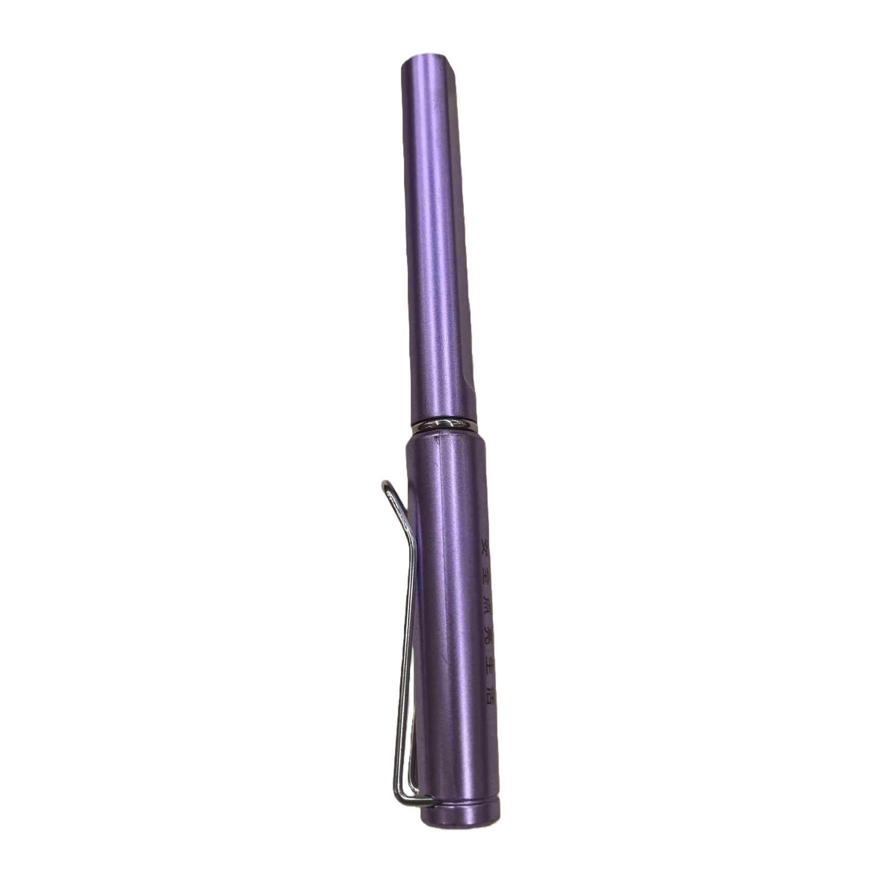 The purple pen with a smooth metal body is a student and office pen Item Picture