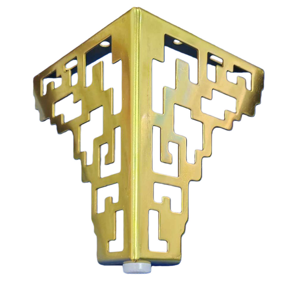 Golden hollowed-out square decorative pieces, metal-textured wall home DIY accessories Item Picture