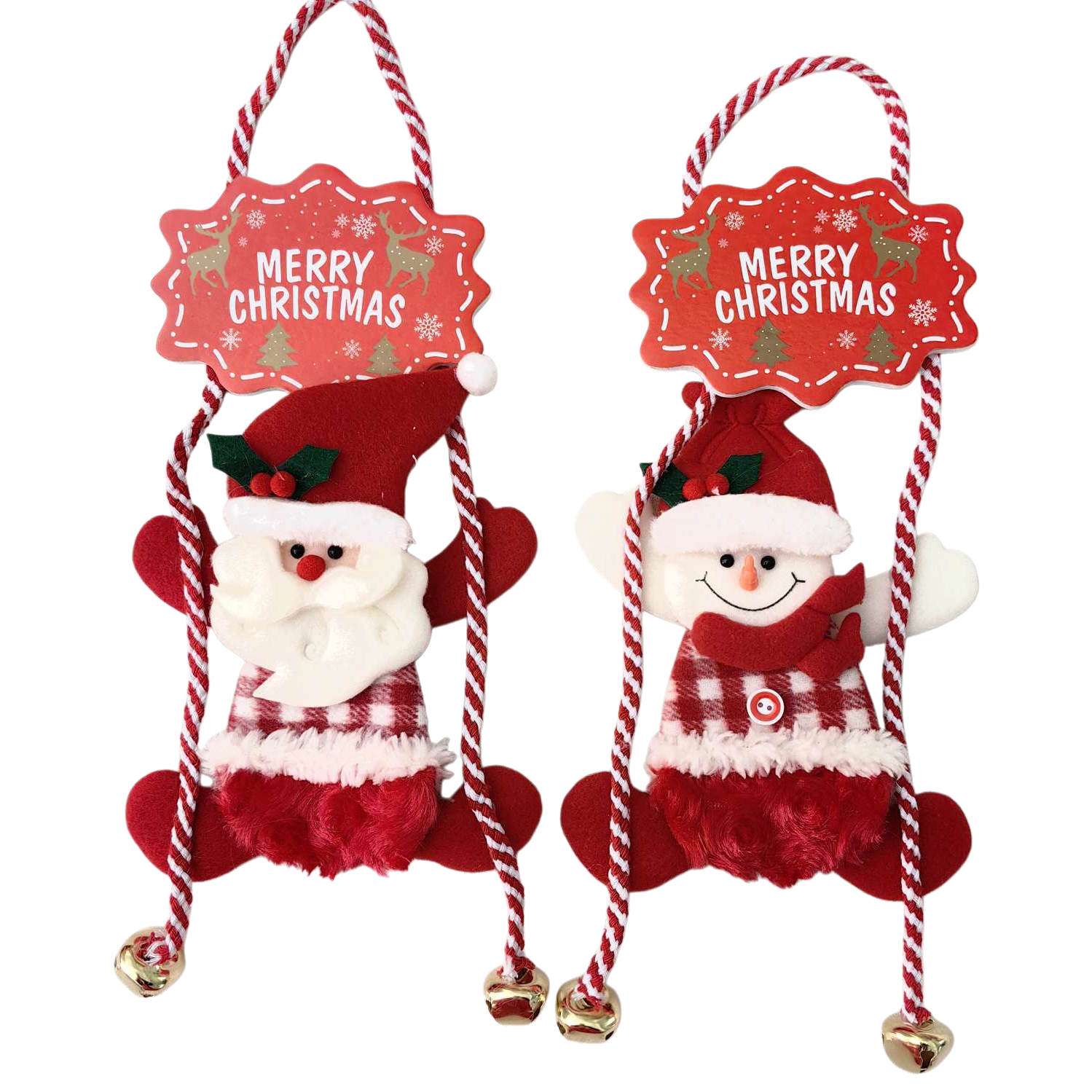 Colgantes de santa y muñeco de nieve colgantes decorativos navideños ambiente festivo accesorios para el hogar Item Picture