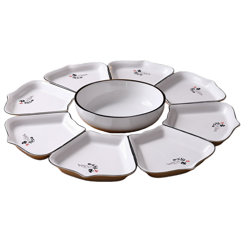 Ceramic tableware platter for home use, simple style living room coffee table, fruit plate and vegetable serving plate Item Picture