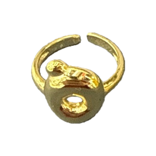 A simple and fashionable gold ring for ladies, a pure silver gold-plated ring with 18K gold texture Item Picture