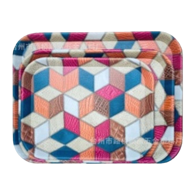 Colorful geometric pattern tray, multi-functional storage tray, home desktop organization wonder Item Picture