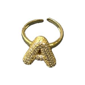 Золотая буква "а", кольцо в стиле "кольцо" Item Picture