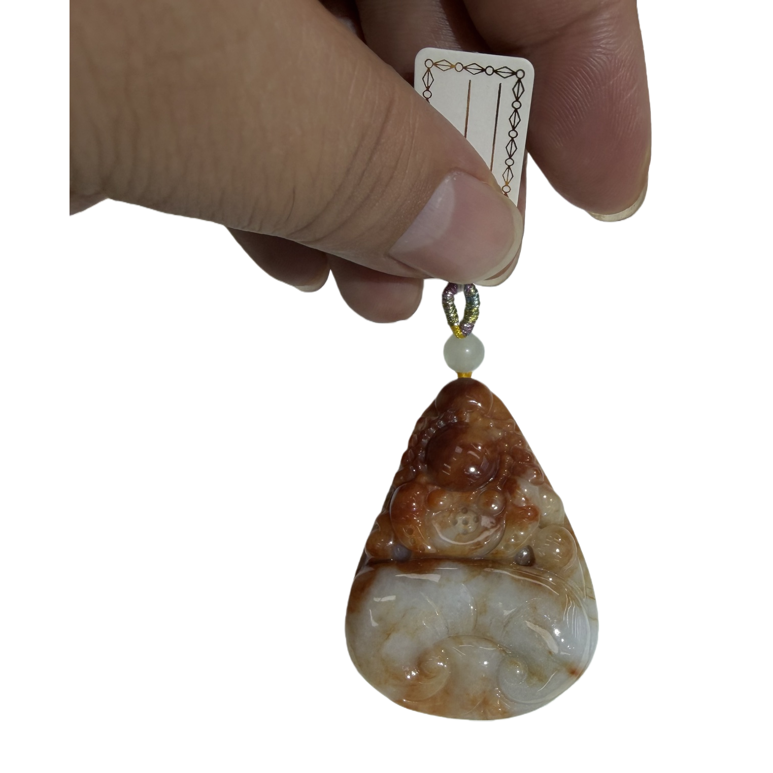The carved jade pendant, a natural Hetian jade peace pendant, is suitable for both men and women Item Picture