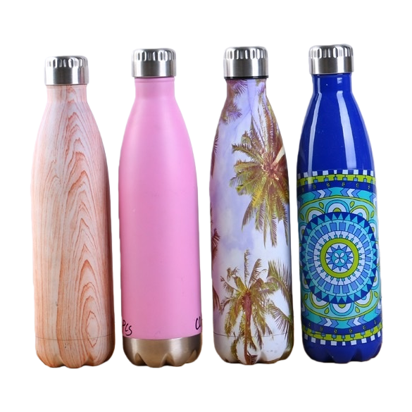 Colorful patterned insulated water bottle, 304 stainless steel vacuum insulated large-capacity portable water bottle Item Picture
