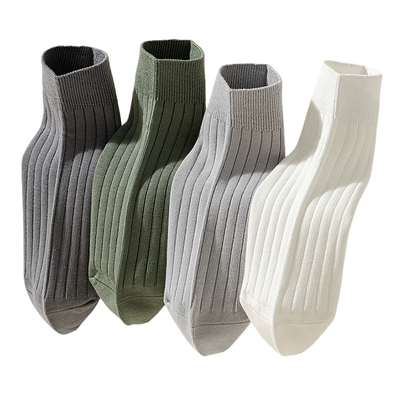 Double knitted inner and outer all-cotton socks Item Picture