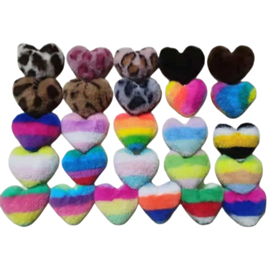 Colorful plush heart-shaped throw pillows are soft and cute home furnishings for living room and bedroom decoration Item Picture