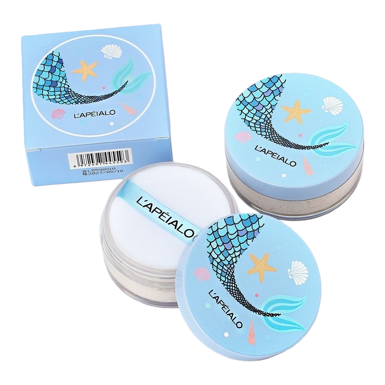 A multi-layered portable cosmetic storage box with a beauty fish tail pattern Item Picture