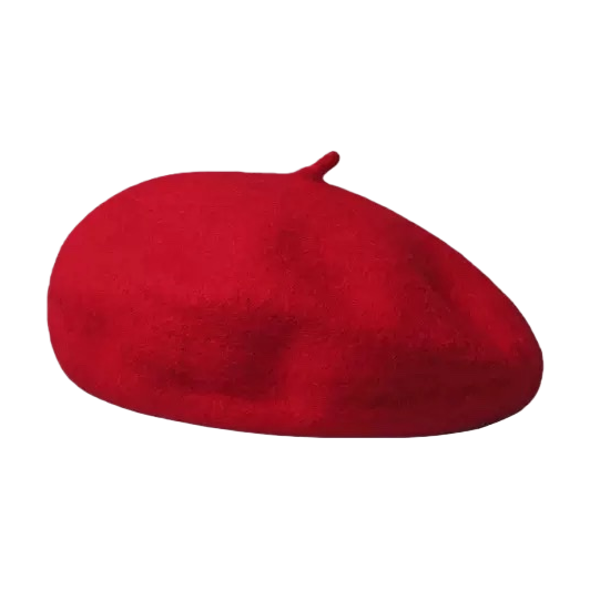 Woolen pumpkin beret keeps you warm and looks good on your face. Girls wearing woolen hats in autumn and winter Item Picture