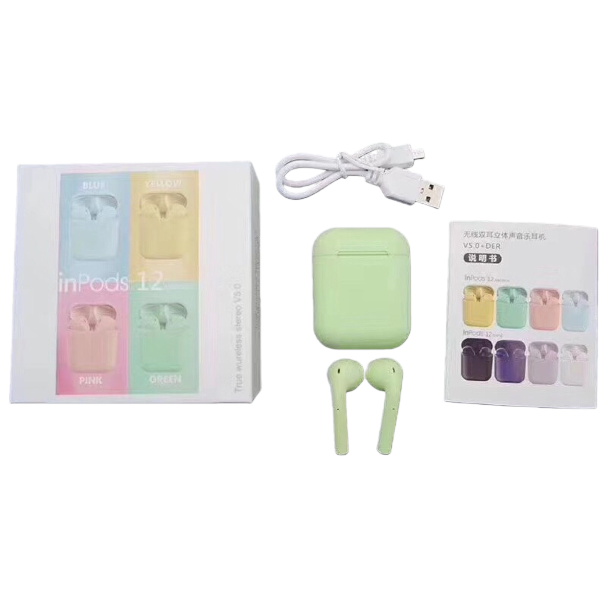 inPods 12 Wireless Headphones Bluetooth 5.3 High Definition Noise Cancellation Long Battery Life In-ear style Item Picture