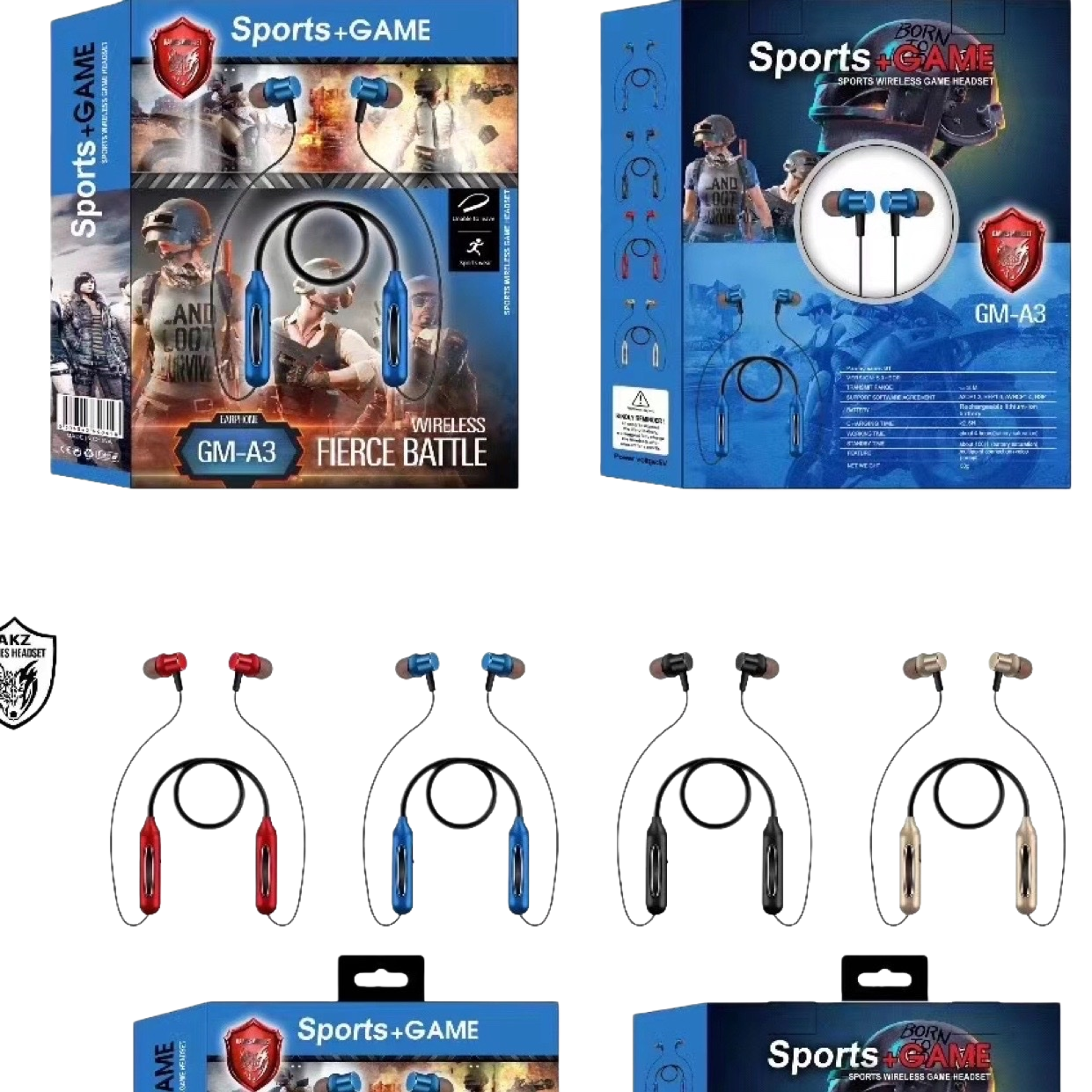 Sports+GAME GM-A3 wireless gaming headphones feature ultra-low latency, 7.1 surround sound and high-fidelity audio effects Item Picture