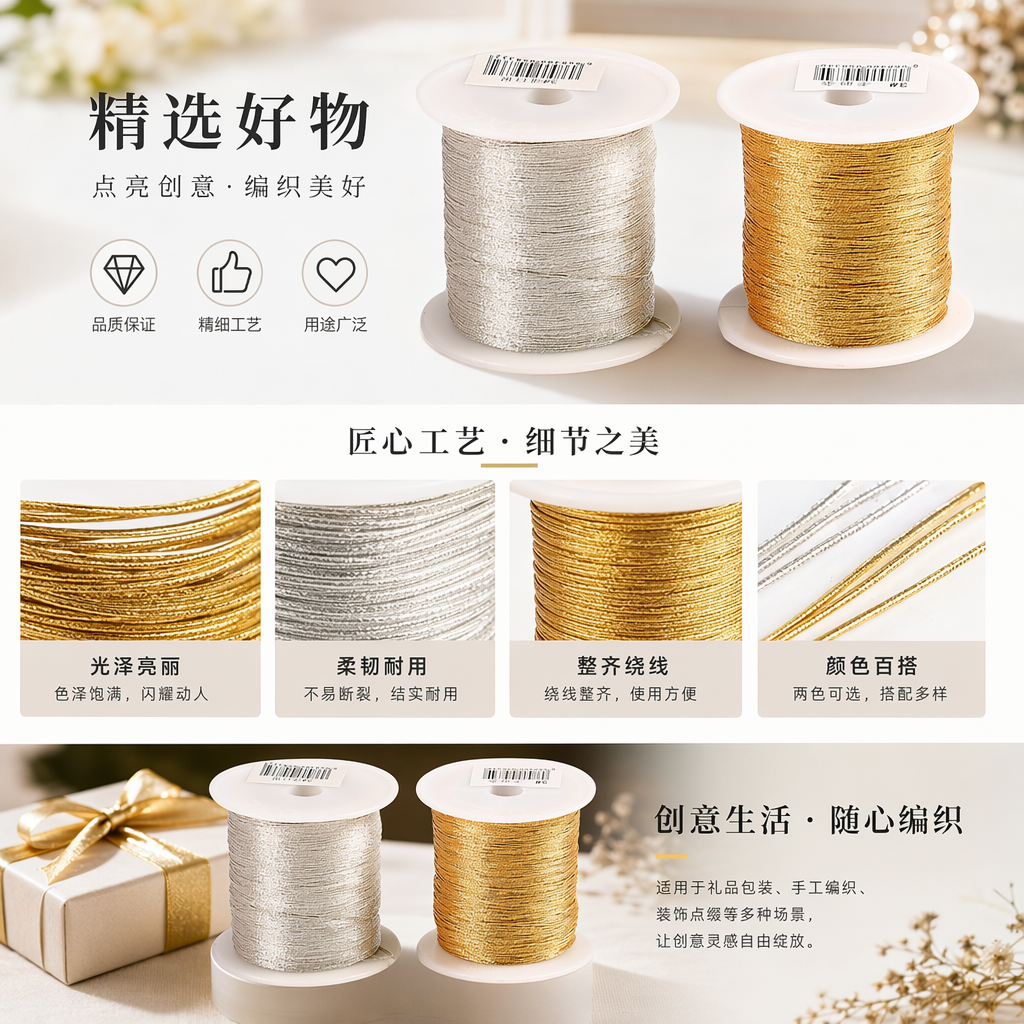 DIY手工编织绳绣花线金丝线详情1