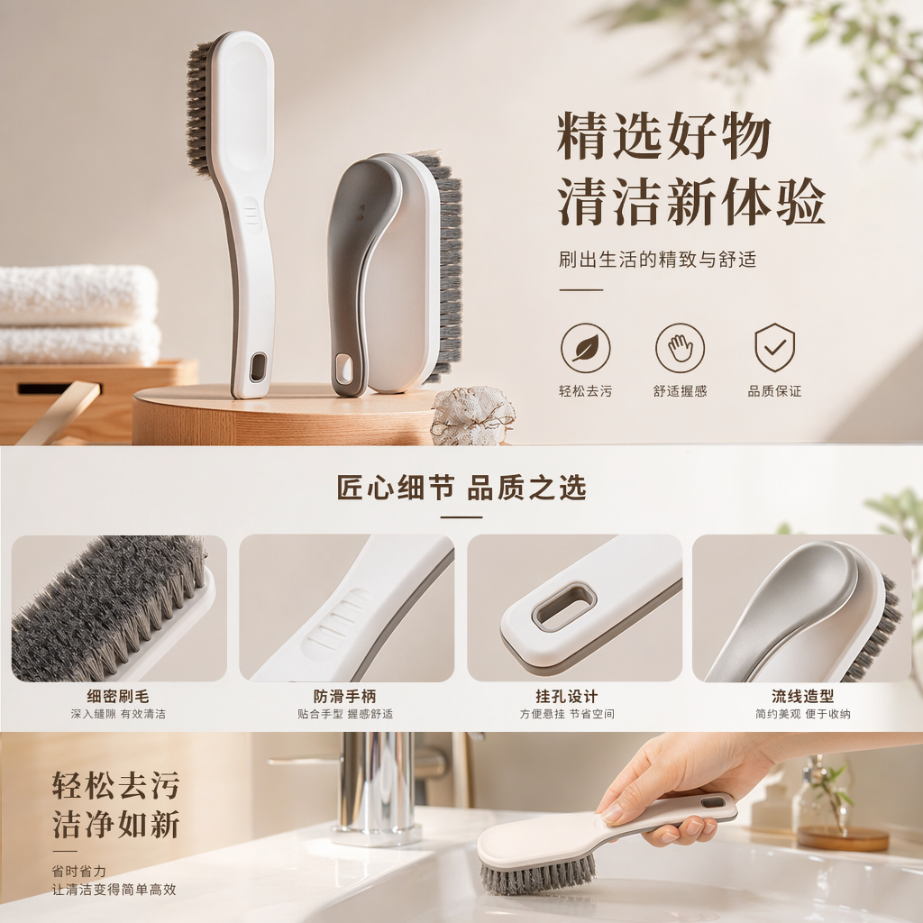 多功能厨房清洁刷 顽固污渍去污神器 洗碗洗锅刷详情1