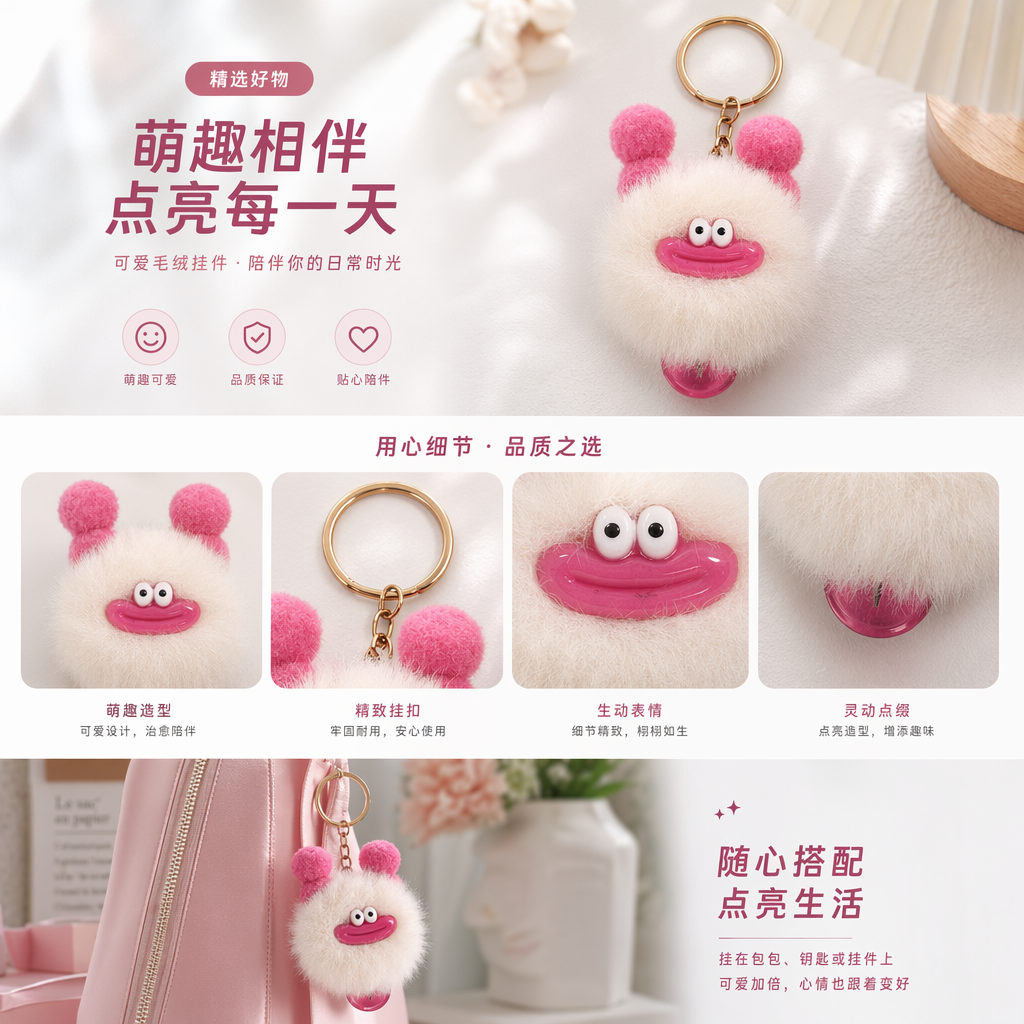 Plush toy keychains, cute and soft pendants, exclusive for daily commuters and students pic 1