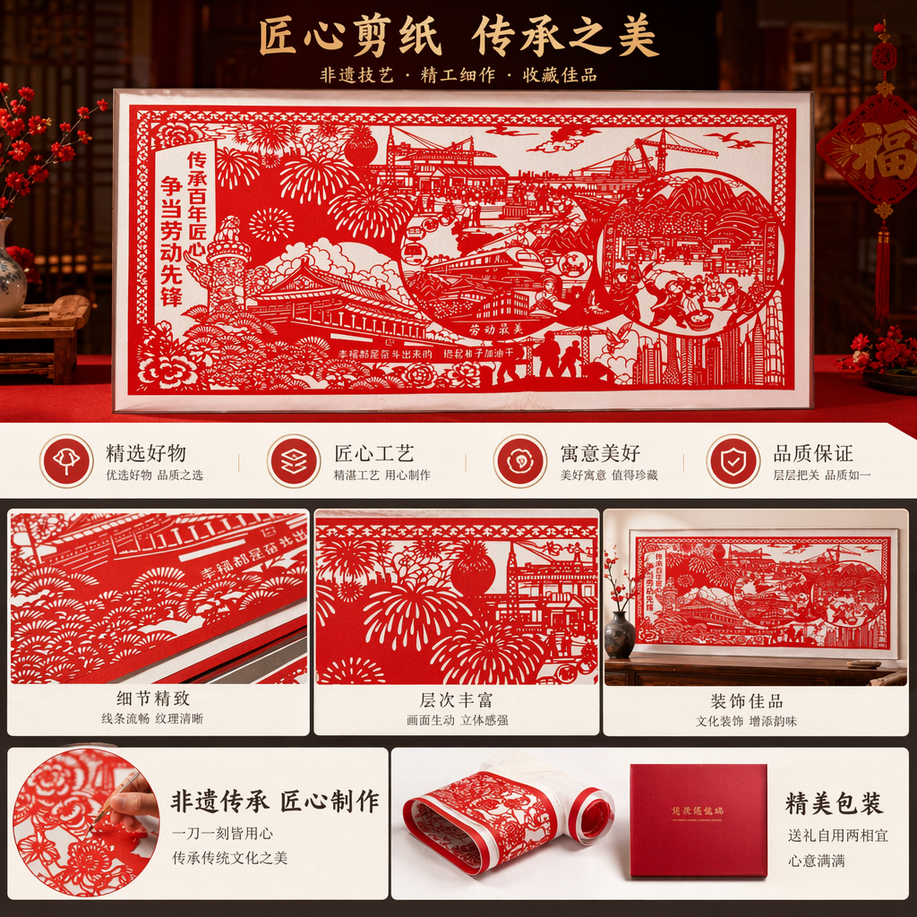 Paper-cutting art DIY set, traditional folk window decoration materials pic 1
