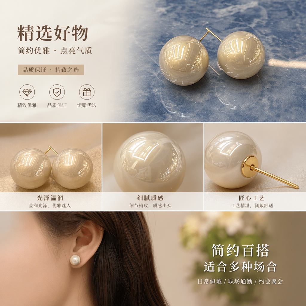 珍珠耳环女轻奢气质百搭时尚耳饰详情1
