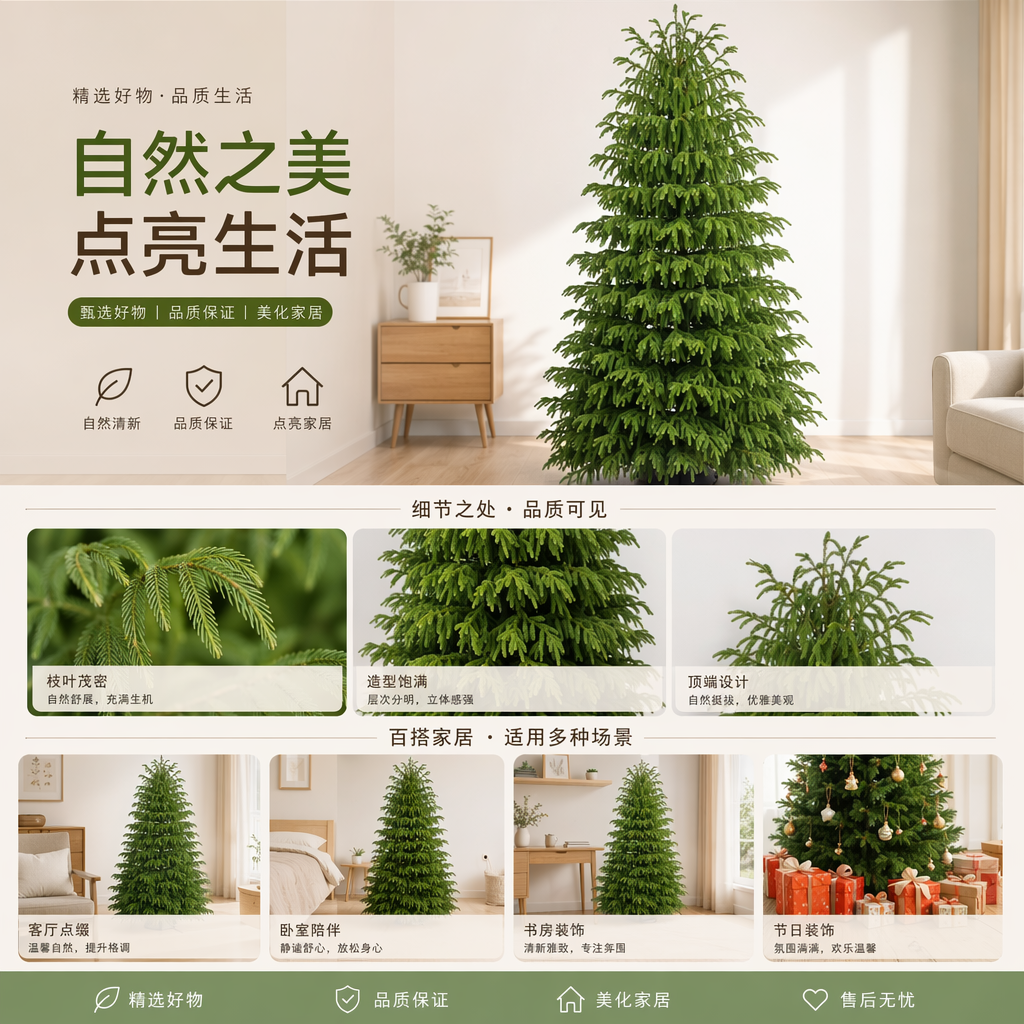 绿色大型户外圣诞树 圣诞用品节日装饰圣诞氛围装饰详情1