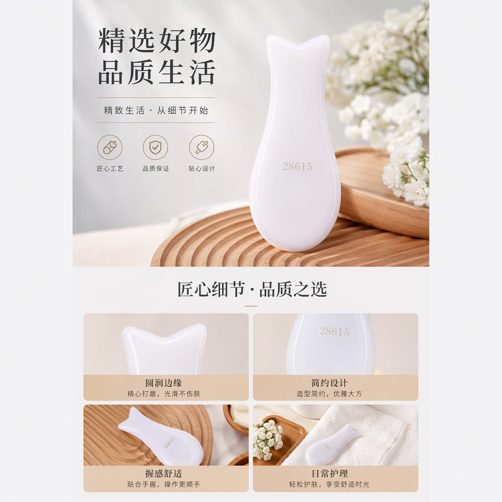厂家批发白色猫形陶瓷勺子 家用甜品勺 小巧可爱猫咪造型餐具详情1