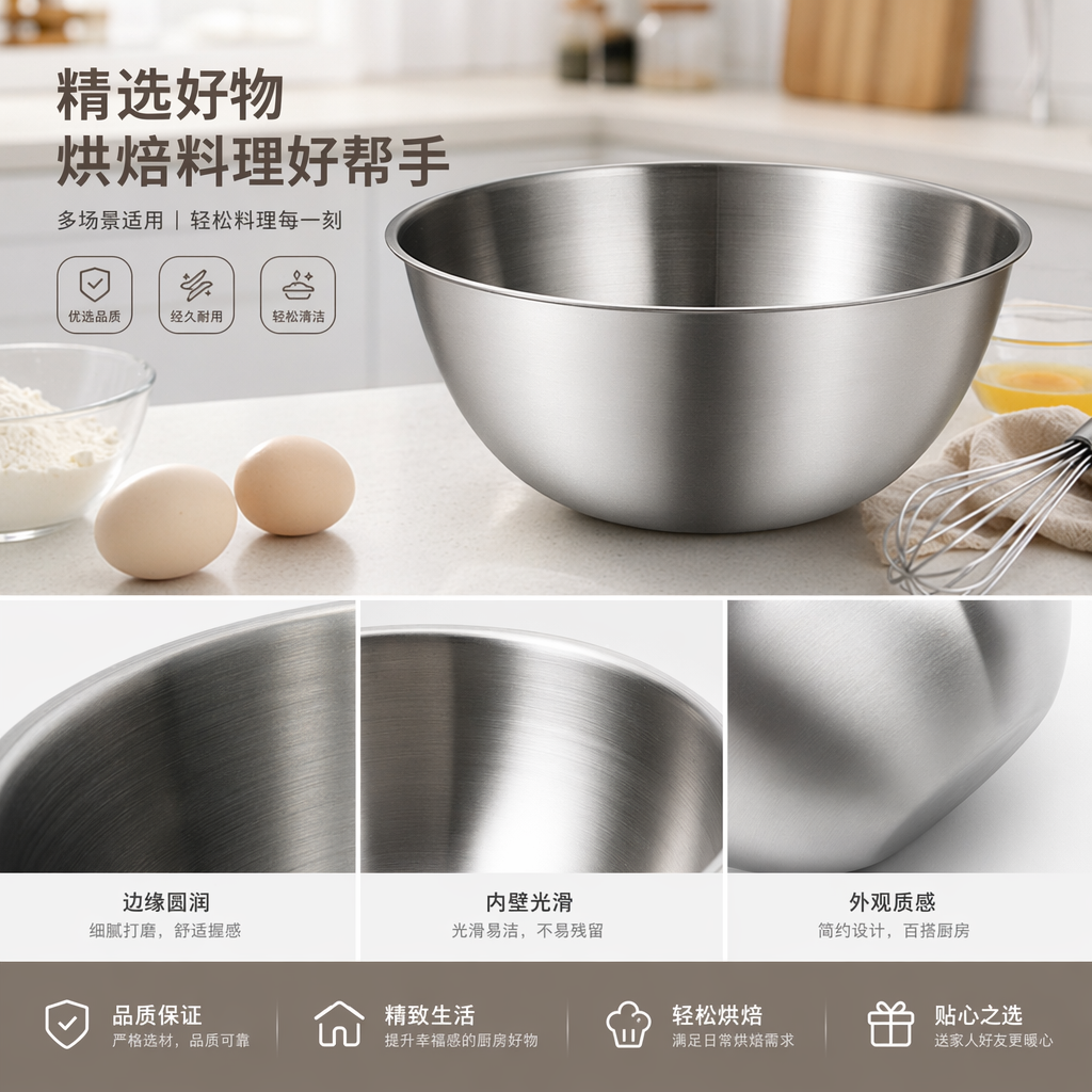 不锈钢碗 家用加厚防烫汤碗大容量深碗厨房餐具详情1