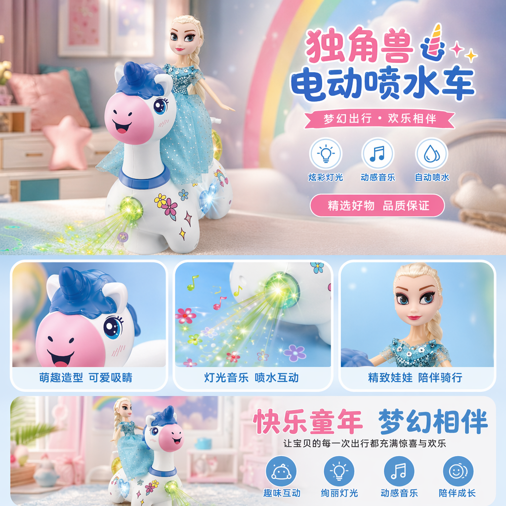独角兽毛绒玩具可爱软萌儿童益智安抚玩偶详情1