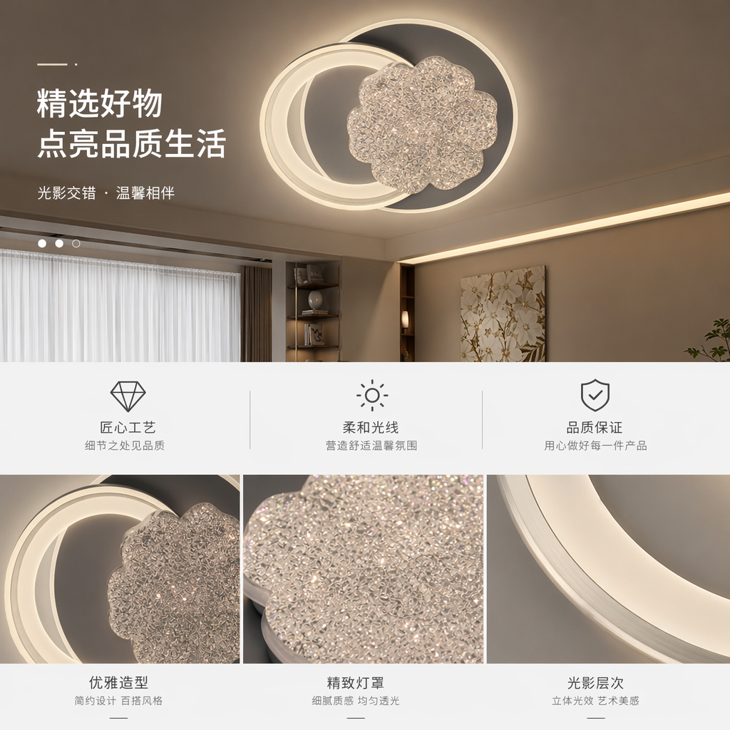 现代艺术北欧风吊灯客厅餐厅卧室简约吸顶灯详情1