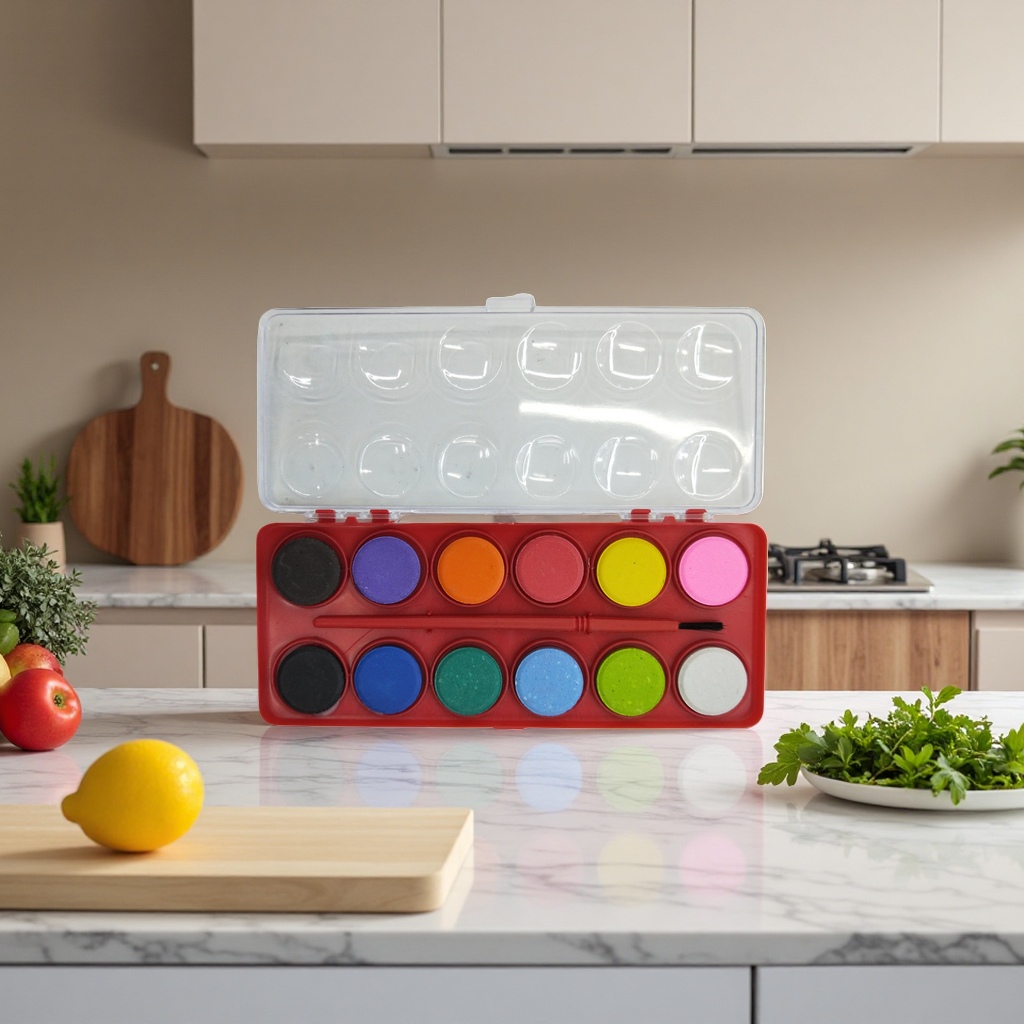 Thickened PP material watercolor palette, leak-proof 18-compartment portable color mixing tray for outdoor sketching details Picture