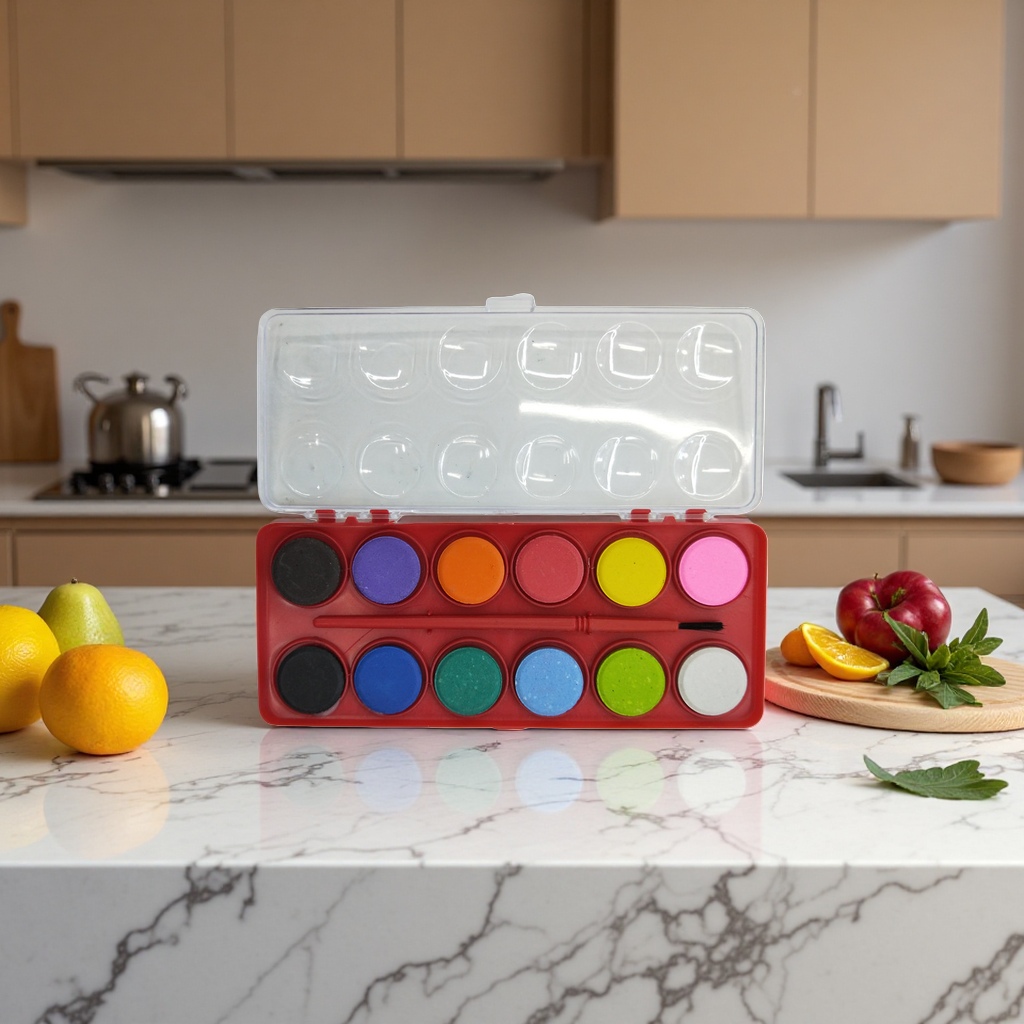 Thickened PP material watercolor palette, leak-proof 18-compartment portable color mixing tray for outdoor sketching Specification image
