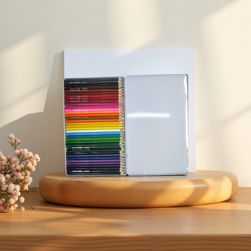 Deli Children's safety colored pencils in 12 colors with transparent and visible pencil cases, drawing and learning stationery details Picture