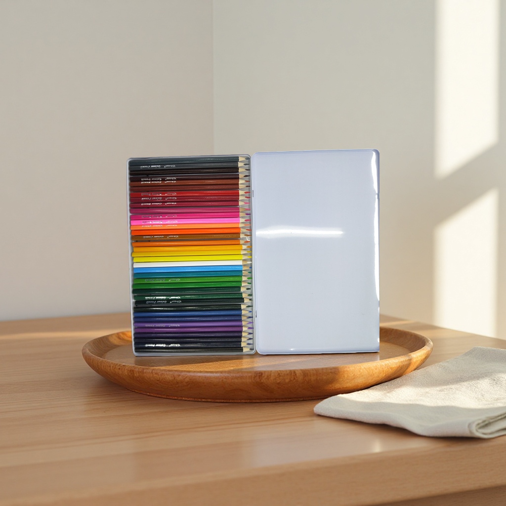 Deli Children's safety colored pencils in 12 colors with transparent and visible pencil cases, drawing and learning stationery Specification image