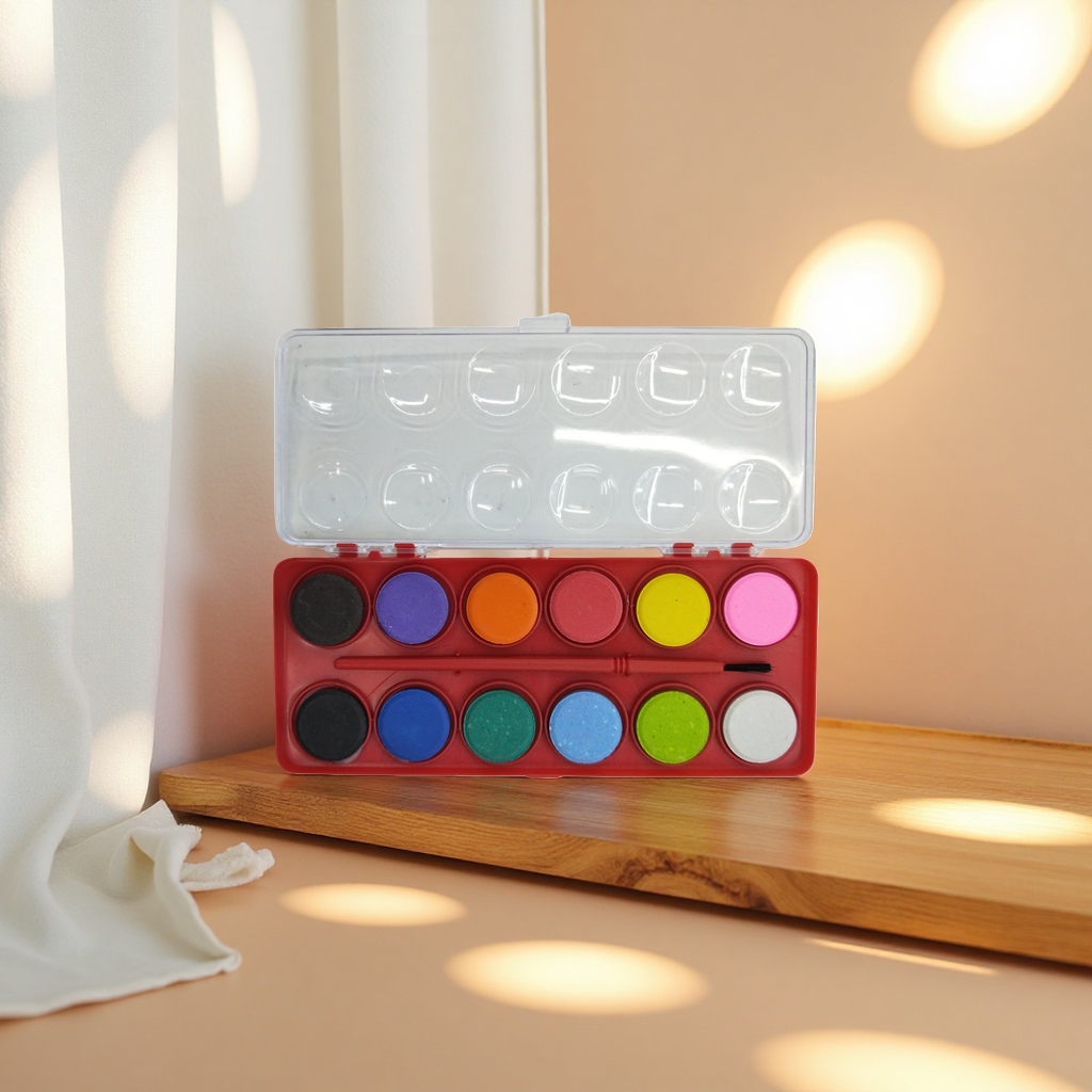 The watercolor paint tray is made of thickened PP material and has 12 compartments that can be stacked to hold professional art tools details Picture
