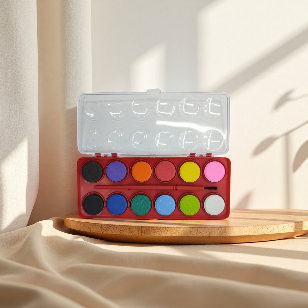 The watercolor paint tray is made of thickened PP material and has 12 compartments that can be stacked to hold professional art tools Specification image
