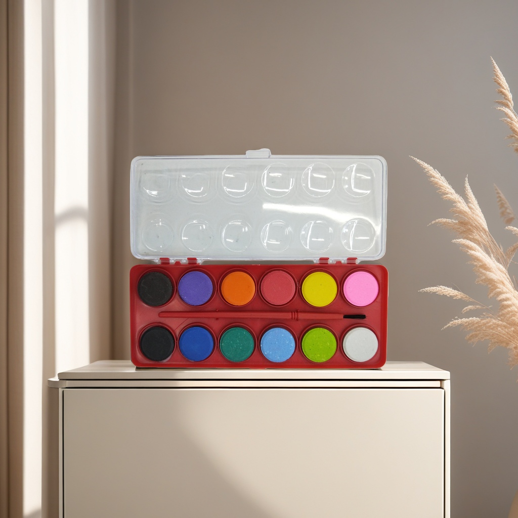 Placa de pintura de acuarela 18 GRS con esquinas redondas a prueba de fugas diseño para niños principiantes art art art kit details Picture