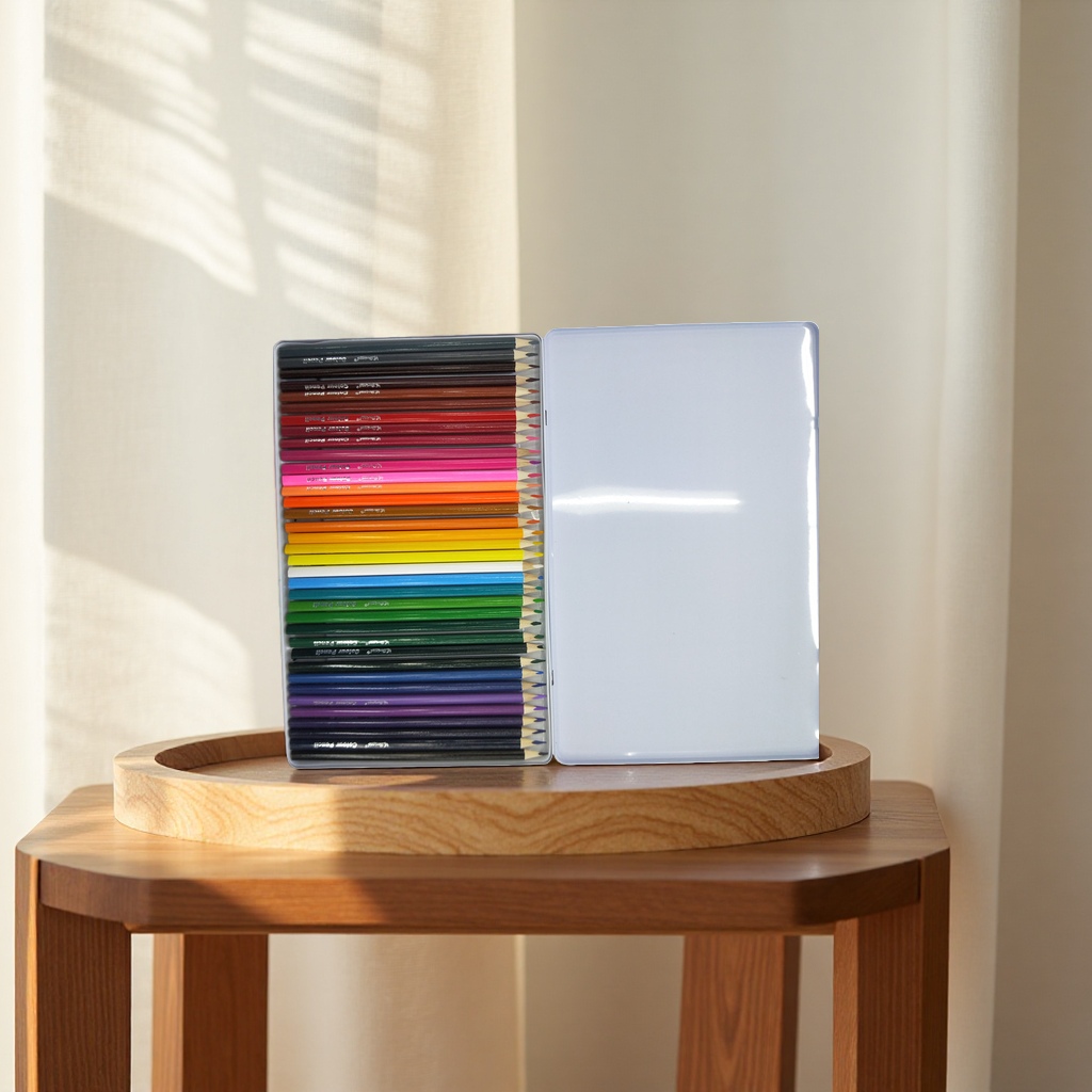 Derecho lápiz de color de madera 24 colores con portátil estuche de lápiz para estudiantes fine art painting set details Picture