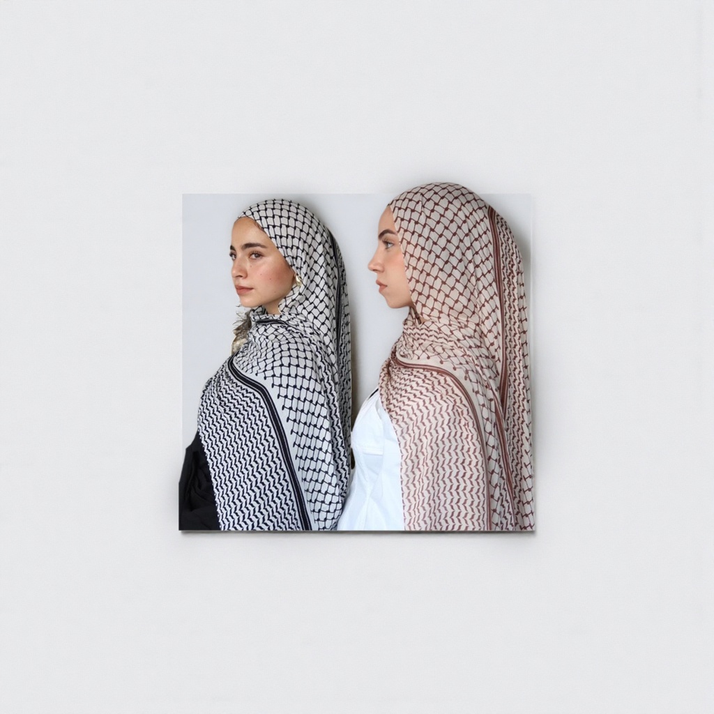 Ladies' pure cotton headscarf, a fashionable and versatile sun-protective headwear for two women Ladies' pure cotton headscarf, a fashionable and versatile sun-protective headwear for two women