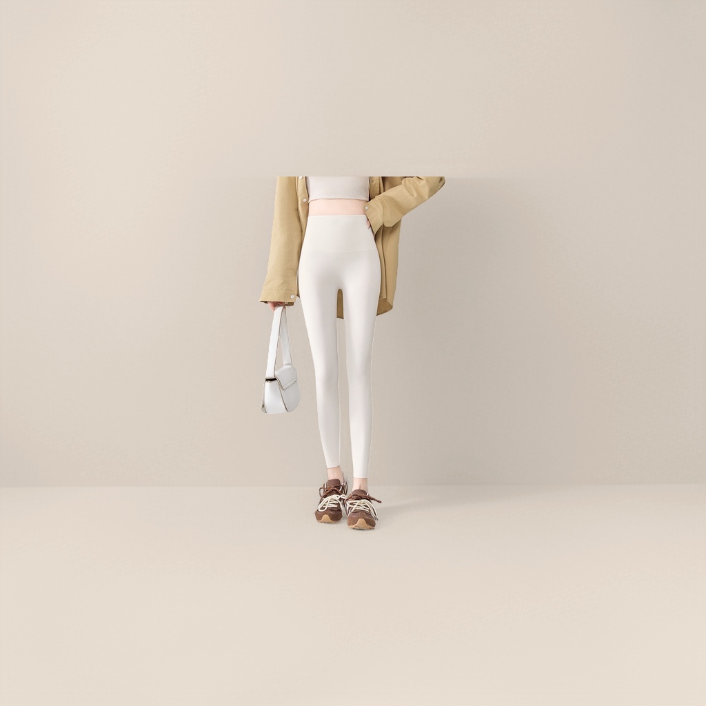 High-waisted, tight-fitting white skinny pants for women, elastic and form-fitting leggings Application Scenario