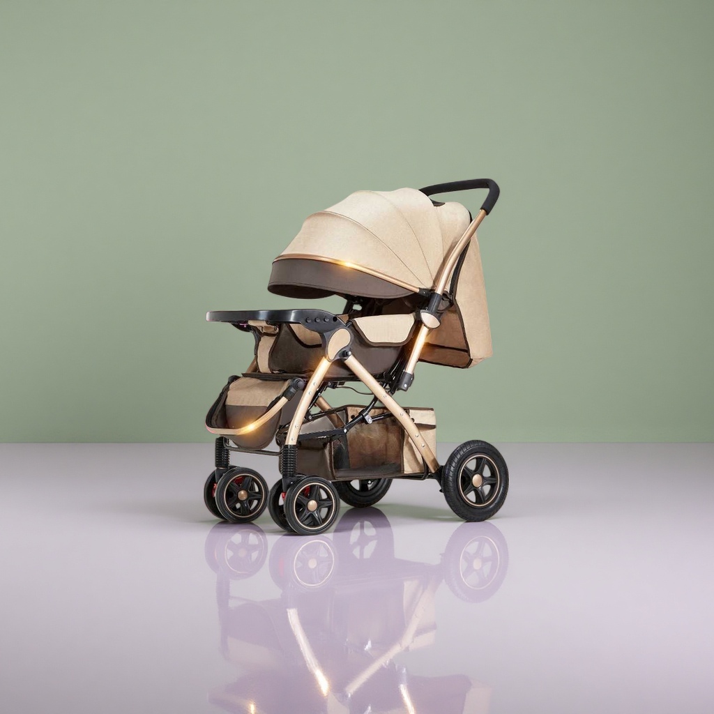 The baby stroller is lightweight and foldable. It is a high-view shock-absorbing stroller suitable for twins details Picture