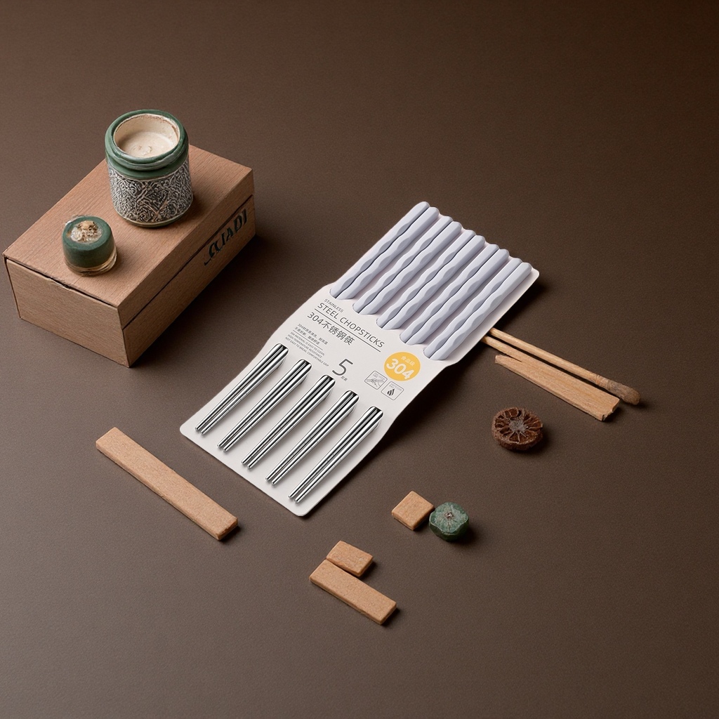 Commercial extended heat-resistant stainless steel chopsticks made of food-grade 304 material