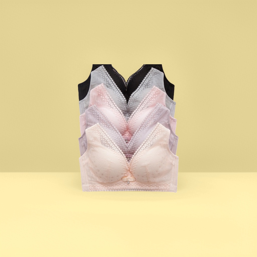 Underwear and bras gather together without underwire, comfortable and breathable, basic for women's daily life Specification image