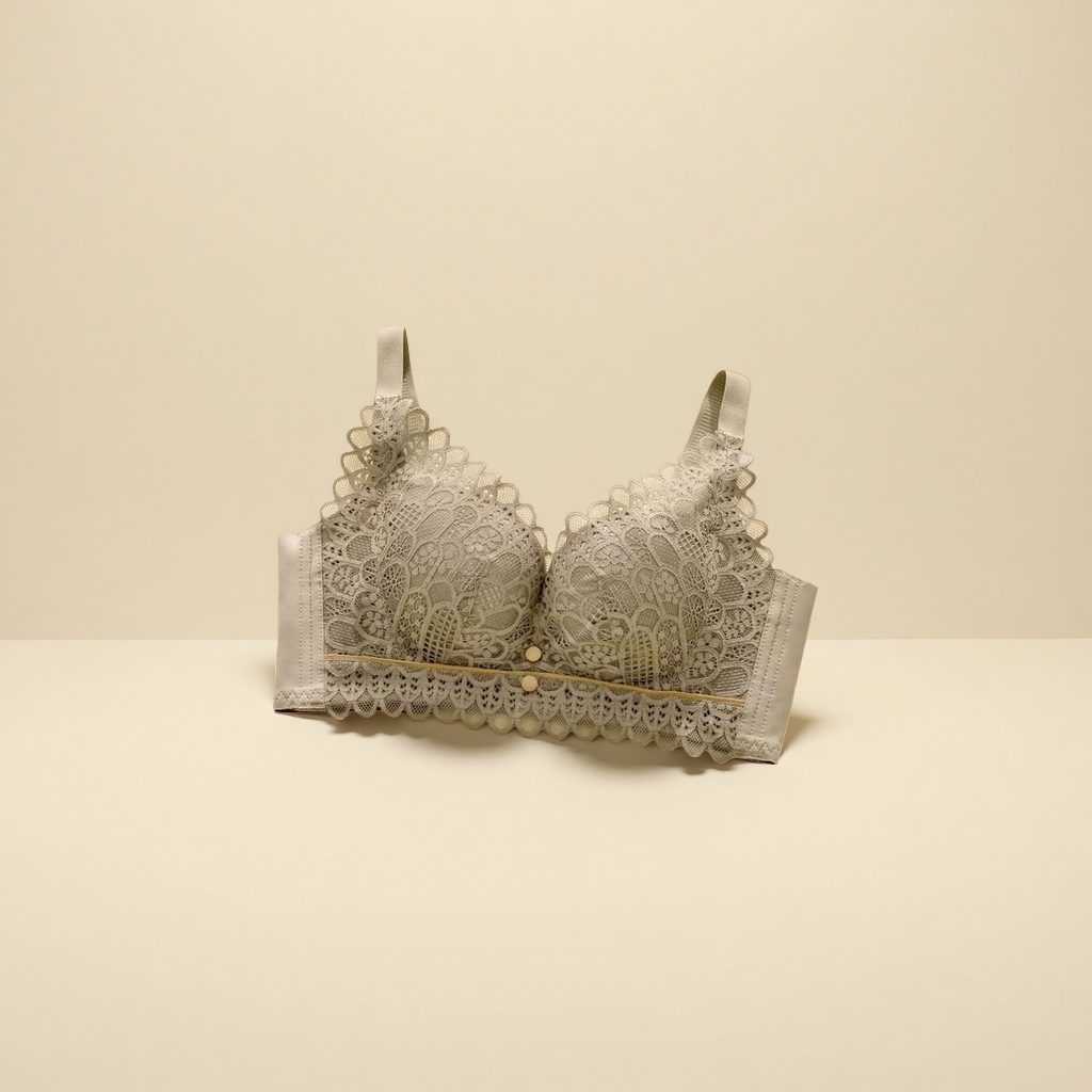 Lace bra without underwire folding adjustable women's underwear bra details Picture