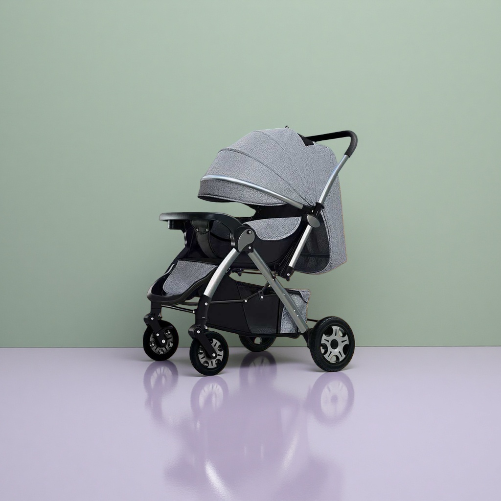 Carro de bebé de aleación de aluminio frame una llave para recoger el coche recién nacido portátil de alto paisaje buggy antichoque Specification image