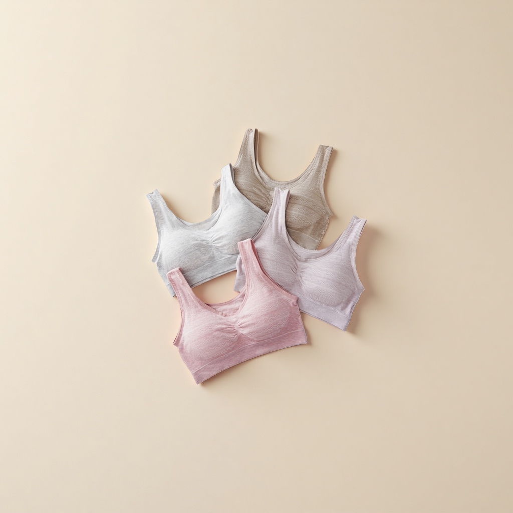 The frameless bra is comfortable and seamless, providing women with soft, breathable and unobtrance-free support details Picture
