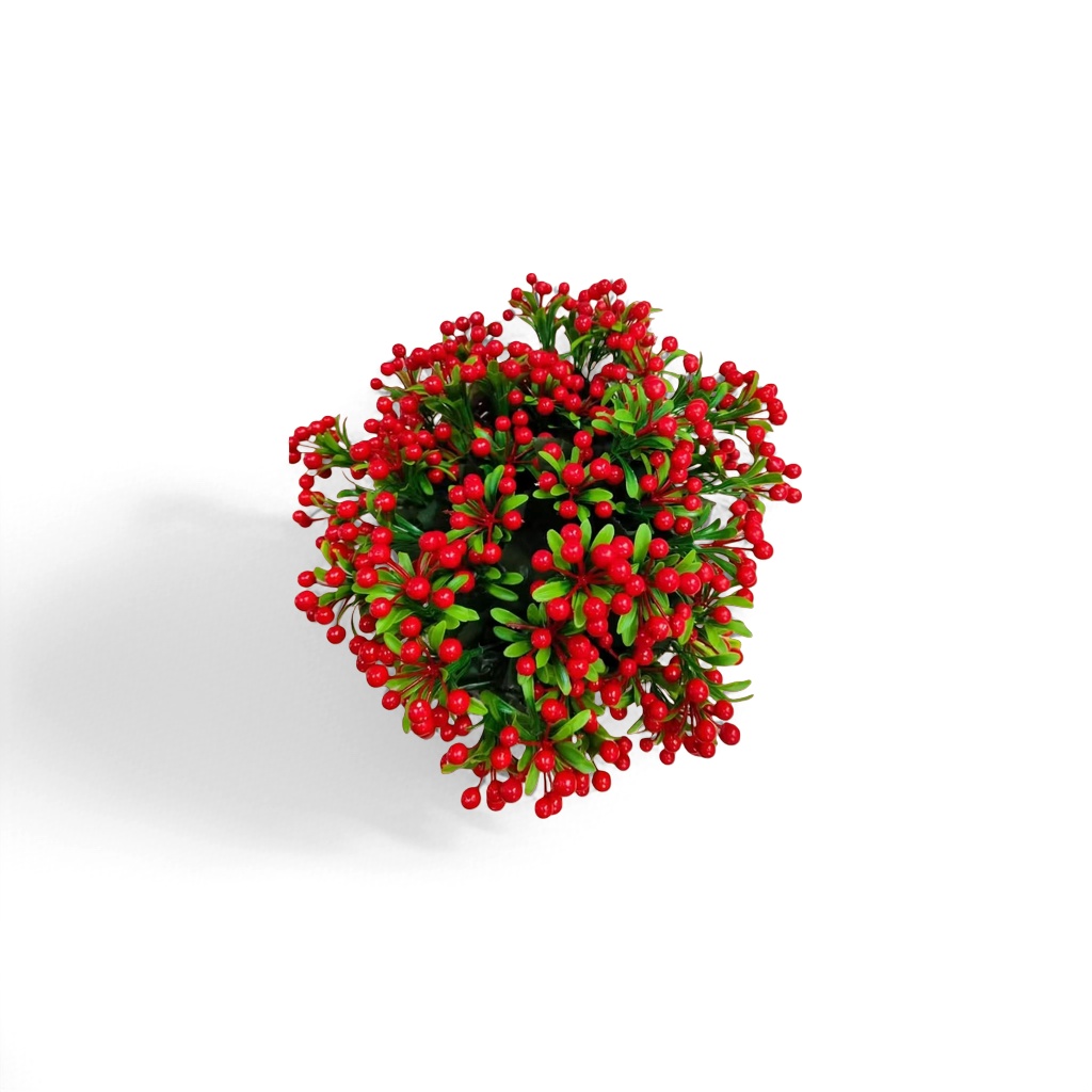 Red berries, green leaves, artificial plants, simulated green plant decorative ornaments details Picture